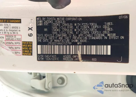 2006 Toyota Highlander z USA, uszkodzony, nr VIN JTEGD21AX60153799